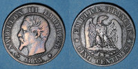 FRANZÖSISCHE MODERNE MÜNZEN 5 centimes 2e empire (1852-1870). tête nue Marseille. Ancre -