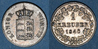 ALTDEUTSCHLAND MÜNZEN 1 kreuzer Wurtemberg. Guillaume I (1816-1864). -