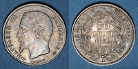 FRANZÖSISCHE MODERNE MÜNZEN 50 centimes 2e empire (1852-1870). tête nue -