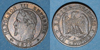 FRANZÖSISCHE MODERNE MÜNZEN 1 centime 2e empire (1852-1870). tête laurée -