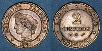 FRANZÖSISCHE MODERNE MÜNZEN 2 centimes 3e république (1870-1940). Cérès -