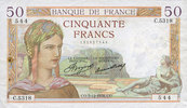 BANKNOTEN DER BANQUE DE FRANCE 50 francs Banque de France. Billet. Cérès, -