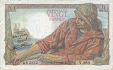 BANKNOTEN DER BANQUE DE FRANCE 20 francs Banque de France. Billet. pêcheur, -