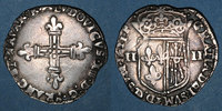 FRANZÖSISCHE KÖNIGLICHE MÜNZEN Louis XIII (1610-1643). 1/4 d'écu de Navarre 1621F. Saint-Palais