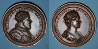 LOTHRINGEN Lorraine. François I (1544-1545) et Christine de Danemark. Médaille en bronze
