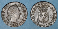 FRANZÖSISCHE KÖNIGLICHE MÜNZEN Liard Louis XV (1715-1774). à la vieille tête Besançon -