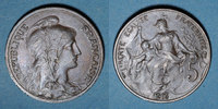FRANZÖSISCHE MODERNE MÜNZEN 5 centimes 3e république (1870-1940). Dupuis, -