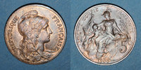 FRANZÖSISCHE MODERNE MÜNZEN 5 centimes 3e république (1870-1940). Dupuis, -
