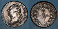FRANZÖSISCHE MODERNE MÜNZEN Constitution (1791-1792). 12 deniers 1792B Rouen, type FRANCOIS