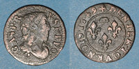 ANDERE FEUDALE MÜNZEN Principauté de Dombes. Gaston d'Orléans (1627-50). Denier tournois 1649. Variant