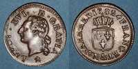 FRANZÖSISCHE KÖNIGLICHE MÜNZEN Liard Louis XVI (1774-1793). &. Aix. Etoile -