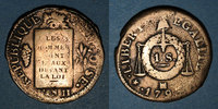 FRANZÖSISCHE MODERNE MÜNZEN Convention (1792-1795). Sol aux balances, type FRANCOISE 1793MA. Marseille