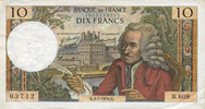 BANKNOTEN DER BANQUE DE FRANCE 10 francs Banque de France. Billet. Voltaire, -