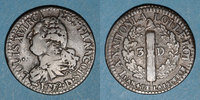 FRANZÖSISCHE MODERNE MÜNZEN Constitution (1791-1792). 3 deniers 1792D Lyon. 2e semestre. Type FRANCOIS