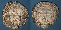 FRANZÖSISCHE KÖNIGLICHE MÜNZEN François I (1515-1547). Grand blanc à la couronne, 1er type var. Villeneuve-lès-