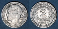 FRANZÖSISCHE MODERNE MÜNZEN Gouvernement provisoire (1944-47), 2 francs Morlon aluminium 1945C