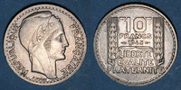 FRANZÖSISCHE MODERNE MÜNZEN Gouvernement provisoire (1944-47), 10 francs Turin 1945, rameaux courts