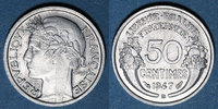 FRANZÖSISCHE MODERNE MÜNZEN 4e république (1947-1959). 50 cmes Morlon aluminium -