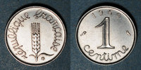 FRANZÖSISCHE MODERNE MÜNZEN 5e république (1959- /). 1 centime épi 1969. 2e 9 queue longue