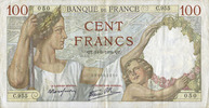 BANKNOTEN DER BANQUE DE FRANCE 100 francs Banque de France. Billet. Sully, -