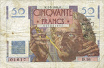 BANKNOTEN DER BANQUE DE FRANCE 50 francs Banque de France. Billet. Le Verrier, -