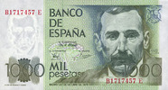 ANDERE AUSLÄNDISCHE SCHEINE 1 000 pesetas Espagne. (1982) -
