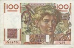 BANKNOTEN DER BANQUE DE FRANCE 100 francs Banque de France. Billet. jeune paysan, -