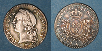 FRANZÖSISCHE KÖNIGLICHE MÜNZEN Louis XV (1715-1774). 1/20 écu au bandeau 2e semestre -