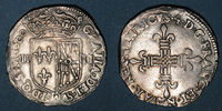 FRANZÖSISCHE KÖNIGLICHE MÜNZEN Henri IV (1589-1610). Henri IV (1589-1610). 1/4 d'écu de Navarre 1591. Saint-Pal