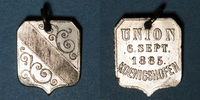 ELSAß Alsace. Strasbourg. Union Koenigshofen. Insigne laiton nickelé.18 x 27 mm. Avec son anneau -