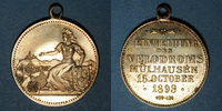 ELSAß Alsace. Mulhouse. Inauguration du vélodrome. 1893. Médaille en laiton jaune. 28