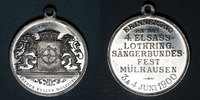 ELSAß Alsace. Mulhouse. 4e festival des chorales d'Alsace-Lorraine. 1900. Médaille en