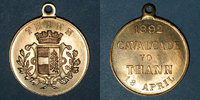 ELSAß Alsace. Thann. Cavalcade. 1892. Médaille bronze, avec oeillet. 29,86 mm