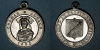 ELSAß Colmar. Cavalcade au profit des pauvres. 1885. Etain. 30 mm, avec oeillet