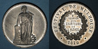 ELSAß Alsace. Festival de Mulhouse. 8e réunion des chanteurs d'Alsace. 1870. Médaille