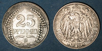 KAISERREICH MÜNZEN Allemagne. 25 pfennig 1909D