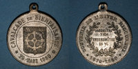 ELSAß Alsace. Mulhouse. Cavalcade de bienfaisance. Hiver rigoureux. 1879-80. Médaille