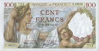 100 francs 13.3.1941 BANKNOTEN DER BANQUE DE FRANCE Banque de France. Billet.   Sully, unz