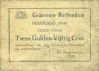 ANDERE AUSLÄNDISCHE SCHEINE 2 1/2 gulden Pays Bas. Gemeente Rotterdam. (13.5)1940 -