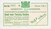 ANDERE AUSLÄNDISCHE SCHEINE 20 gulden Pays Bas. Gemeente Vlaardingen. -