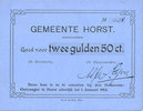 ANDERE AUSLÄNDISCHE SCHEINE Pays Bas. Commune (Gemeente) d'Horst. 2 1/2 gulden. 1.1.1915