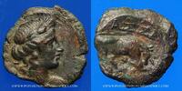 KELTISCHE MÜNZEN Marseille (150-100 av. J-C). Petit bronze au taureau