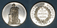 ELSAß Alsace. Festival de Mulhouse. 8e réunion des chanteurs d'Alsace. 1870. Médaille