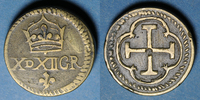 GEWICHTE Espagne. Poids monétaire de la quadruple pistole de Charles Quint milieu du XVIIIe -