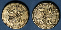 GEWICHTE Espagne. Poids monétaire de 4 réaux de Philippe II à Philippe V -