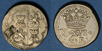 GEWICHTE Espagne. Poids monétaire de 4 réaux de Philippe II à Philippe V. Poinçon de contrôle Lespée, Reims -