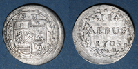 ALTDEUTSCHLAND MÜNZEN Hesse-Darmstadt. Ernest Louis (1678-1739). 2 albus 1703IAR