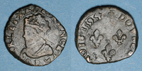 FRANZÖSISCHE KÖNIGLICHE MÜNZEN Charles X, roi de la Ligue (1589-1590). Double tournois 1594P. Dijon