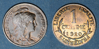 FRANZÖSISCHE MODERNE MÜNZEN 1 centime 3e république (1870-1940). Dupuis, -