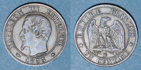 FRANZÖSISCHE MODERNE MÜNZEN 1 centime 2e empire (1852-1870). tête nue Strasbourg -